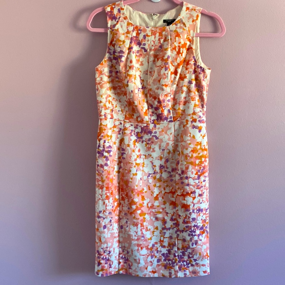 Ann Taylor - Monet Inspired Pastel Sheath Midi Dress Size 6P